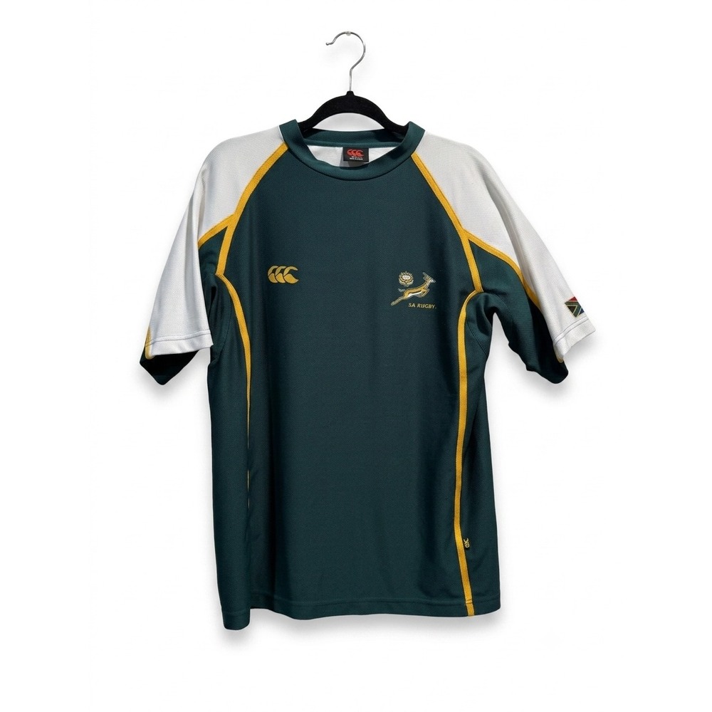 Canterbury South Africa Rugby Springboks Jersey Green Gold Mens Large CCC Shirt